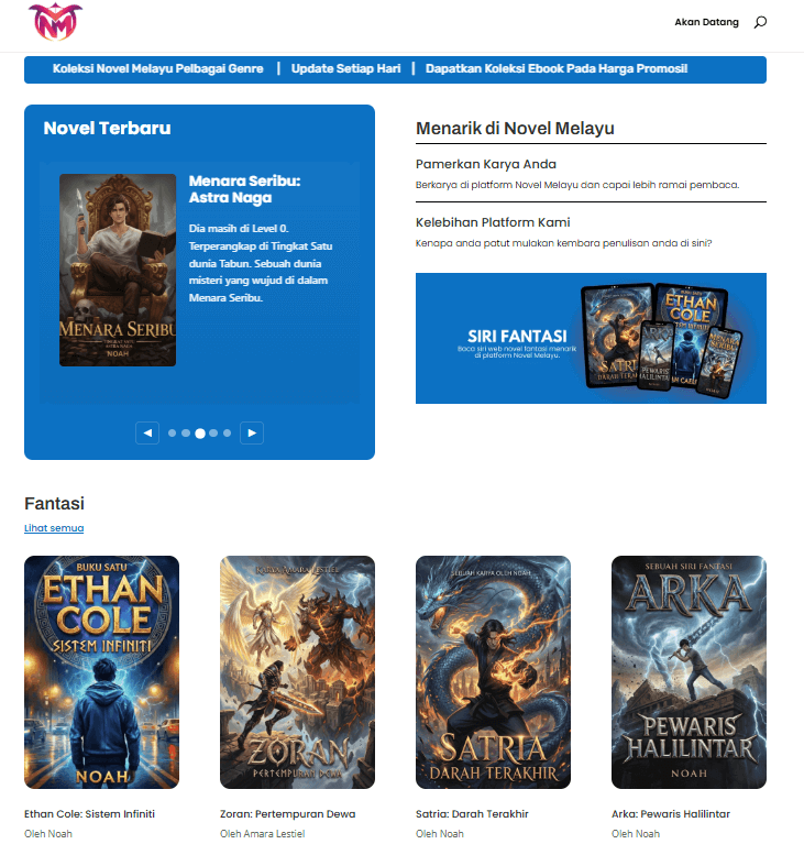 Noah Menulis - Utama - Novel Melayu (1) Noah Menulis - Novel Melayu